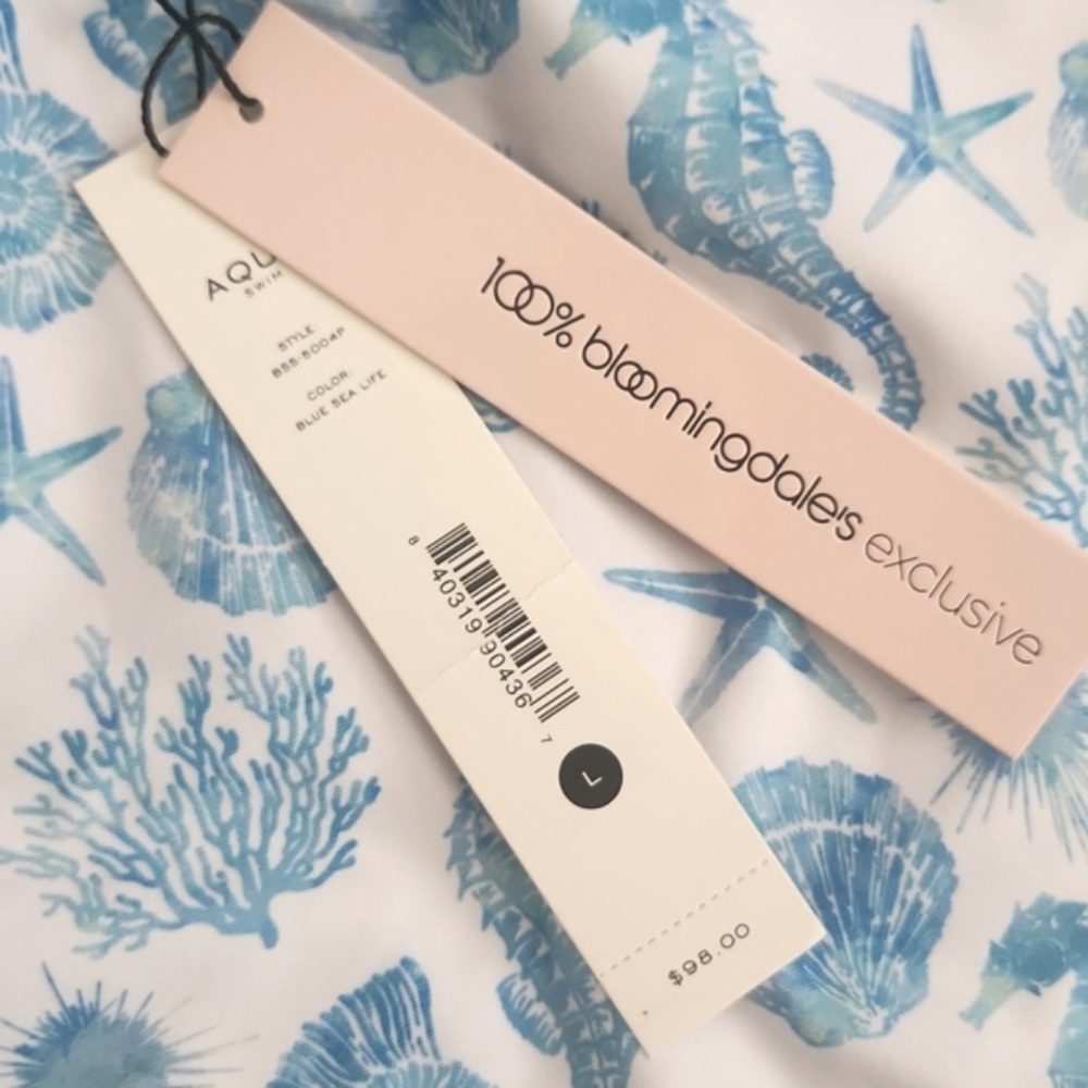 NWT AQUA | One Shoulder Sealife Swimsuit - Picture 7 of 8